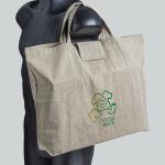 Faltbare Tasche aus recycelter Baumwolle mit kurzen Henkeln