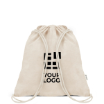 Kordelzug Rucksack aus recycelten Materialien 140 g/m²