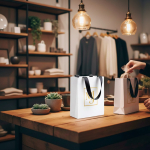 Premium Papiertüte matt mit Stoffgriffen 4 kg