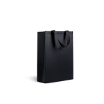 Premium Papiertüte matt mit Stoffgriffen 7 kg farbe schwarz