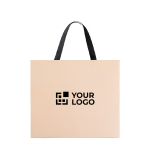 Premium Papiertüte matt mit Stoffgriffen und Seitenfalte