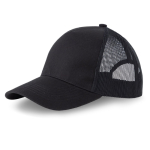Trucker Cap 5 Panel mit Snapback und gebogenem Schirm farbe schwarz