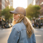 Trucker Cap 5 Panel mit Snapback und gebogenem Schirm