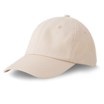 Baseballkappe im Dad-Hat-Stil, 6-Panel, aus Baumwolle 250 g/m2 farbe beige