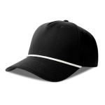 5-Panel-Baseballcap mit Kontrastkordel und Snapback-Verschluss farbe schwarz