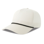 5-Panel-Baseballcap mit Kontrastkordel und Snapback-Verschluss farbe weiß