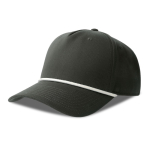 5-Panel-Baseballcap mit Kontrastkordel und Snapback-Verschluss farbe dunkelgrau
