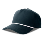 5-Panel-Baseballcap mit Kontrastkordel und Snapback-Verschluss farbe marineblau