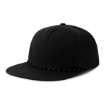 Unstrukturierte 5-Panel-Cap mit recyceltem Flatbrim-Schirm ReTraze® farbe schwarz