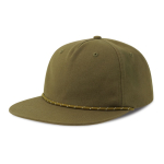 Unstrukturierte 5-Panel-Cap mit recyceltem Flatbrim-Schirm ReTraze® farbe olivgrün
