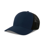 Ökologische Trucker-Cap mit 6 Paneelen und UPF50-Sonnenschutz farbe blau