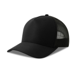Ökologische Trucker-Kappe mit 5 Panels und UPF50-Sonnenschutz farbe schwarz