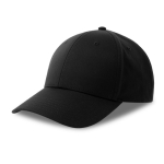Baseballkappe aus ökologischem Polyester, 6-Panel und Klettverschluss farbe schwarz