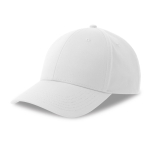 Baseballkappe aus ökologischem Polyester, 6-Panel und Klettverschluss farbe weiß