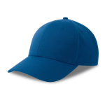 Baseballkappe aus ökologischem Polyester, 6-Panel und Klettverschluss farbe köngisblau