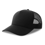 Trucker-Cap aus recyceltem Polyester mit 5 Panels und Netzrückseite farbe schwarz