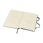Moleskine Notizbuch im grossen Format mit Gummiband, liniert farbe blau dritte Ansicht