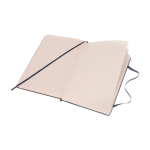 Moleskine Notizbuch im grossen Format mit Gummiband, liniert farbe blau vierte Ansicht