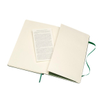 Moleskine Notizbuch im grossen Format mit Gummiband, liniert farbe grün dritte Ansicht