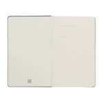 Moleskine Notizbuch im grossen Format mit Gummiband, liniert farbe blaugrau dritte Vorderansicht