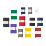 Moleskine Notizbuch im grossen Format mit Gummiband, liniert farbe blaugrau zweite Ansicht in verschiedenen Farben