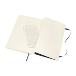 Moleskine Classic Notizbuch liniert mit Hinweis „im Verlustfall“ farbe blau dritte Rückansicht