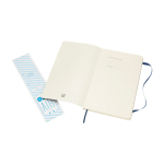 Moleskine Classic Notizbuch liniert mit Hinweis „im Verlustfall“ farbe blau dritte Vorderansicht