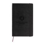 Moleskine Notizbuch Hardcover gross mit blanko Seiten farbe schwarz Detailansicht mit Logo