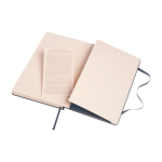 Moleskine Notizbuch Hardcover gross mit blanko Seiten farbe blau dritte Rückansicht