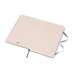 Moleskine Notizbuch Hardcover gross mit blanko Seiten farbe blau dritte Vorderansicht