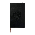 Moleskine Notizbuch Softcover flexibel mit blanko Seiten farbe schwarz Detailansicht mit Logo