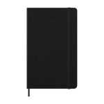 Papieragenda in Lederoptik mit Tagesansicht und Hardcover Moleskine farbe schwarz zweite Vorderansicht