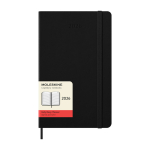 Papieragenda in Lederoptik mit Tagesansicht und Hardcover Moleskine farbe schwarz