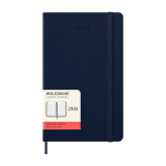 Papieragenda in Lederoptik mit Tagesansicht und Hardcover Moleskine farbe blau