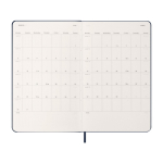 Papieragenda in Lederoptik mit Tagesansicht und Hardcover Moleskine farbe blau dritte Ansicht