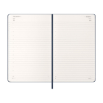 Papieragenda in Lederoptik mit Tagesansicht und Hardcover Moleskine farbe blau vierte Ansicht