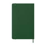 Papieragenda in Lederoptik mit Tagesansicht und Hardcover Moleskine farbe grün zweite Rückansicht