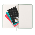 Papieragenda in Lederoptik mit Tagesansicht und Hardcover Moleskine farbe grün zweite Ansicht