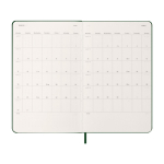 Papieragenda in Lederoptik mit Tagesansicht und Hardcover Moleskine farbe grün dritte Ansicht
