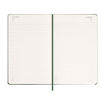 Papieragenda in Lederoptik mit Tagesansicht und Hardcover Moleskine farbe grün vierte Ansicht