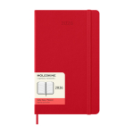 Papieragenda in Lederoptik mit Tagesansicht und Hardcover Moleskine farbe dunkelrot