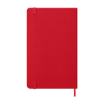 Papieragenda in Lederoptik mit Tagesansicht und Hardcover Moleskine farbe dunkelrot zweite Rückansicht