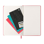 Papieragenda in Lederoptik mit Tagesansicht und Hardcover Moleskine farbe dunkelrot zweite Ansicht