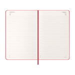 Papieragenda in Lederoptik mit Tagesansicht und Hardcover Moleskine farbe dunkelrot vierte Ansicht