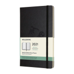 Moleskine Wochenkalender Hardcover 2026 mit Notizseite farbe schwarz Detailansicht mit Logo
