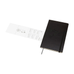 Moleskine Wochenkalender Hardcover 2026 mit Notizseite farbe schwarz Detailansicht mit Logo