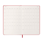 Moleskine Wochenkalender Hardcover 2026 mit Notizseite farbe dunkelrot dritte Ansicht