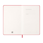 Moleskine Wochenkalender Hardcover 2026 mit Notizseite farbe dunkelrot fünfte Ansicht
