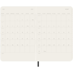 Wöchentlicher Taschenkalender mit weichem Einband in Elfenbein Moleskine farbe schwarz vierte Ansicht
