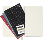 Wöchentlicher Taschenkalender mit weichem Einband in Elfenbein Moleskine farbe schwarz fünfte Ansicht